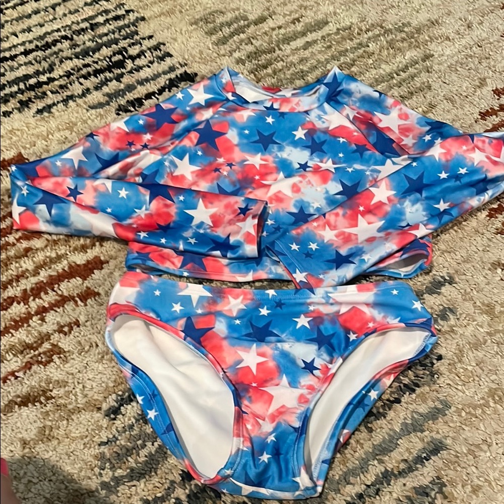 Cat & Jack Blue and Red Rashguard Swim Top